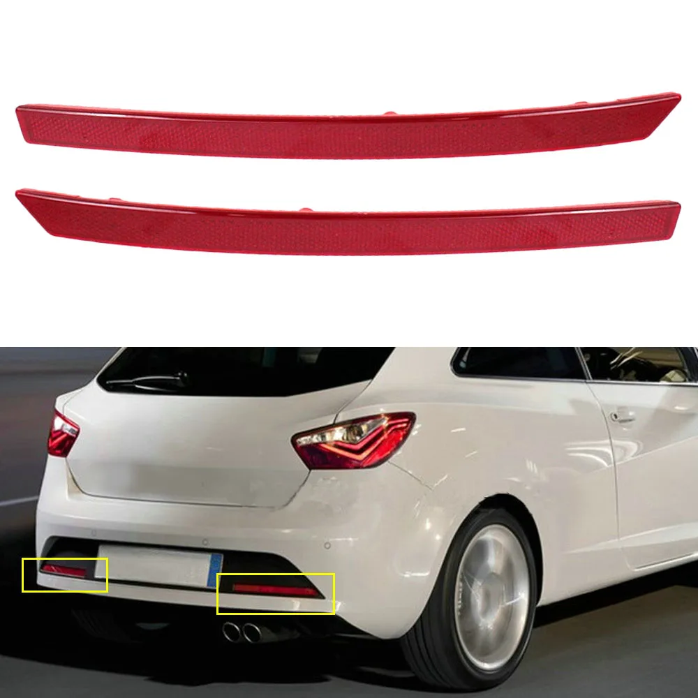 6J3945105D, 6J3945106D LH/RH Car Red Rear Bumper Reflector for Seat Ibiza FR 12-17 Dynamic Turn Signal Tail Reflective Strips