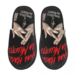 Anuel AA Real Hasta La Muerte House Cotton Slippers Indoor Rapper Soft Household Fur Slides Slippers Non Slip