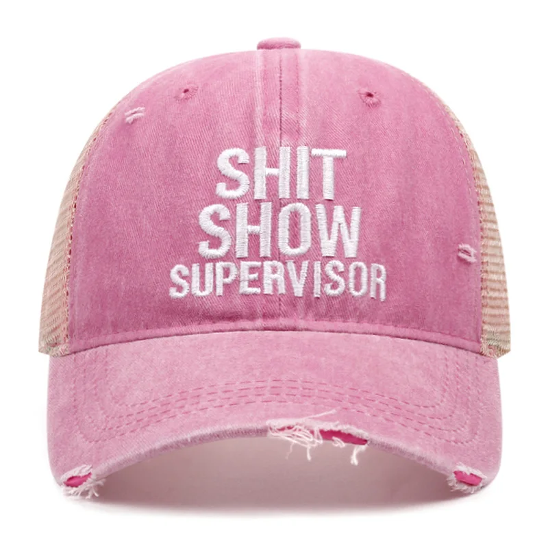 Unisex SHIT SHOW SUPERVISOR Embroidered Wash Baseball Caps Spring and Autumn Outdoor Adjustable Casual Hats Sun Hat Sports Cap