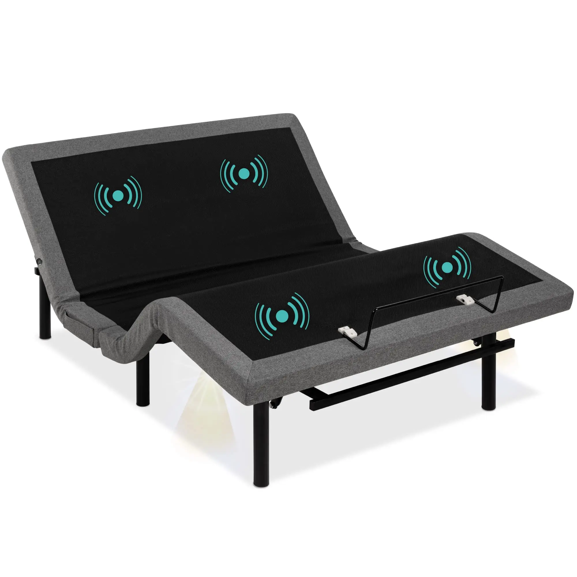 Ergonomic Queen Size Adjustable Bed Frame, Electric Base w/Wireless Remote Control, Nightlight, Massager, 2 USB Ports
