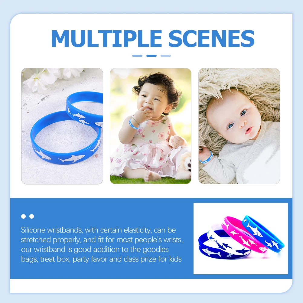 

25pcs Silicone Bracelets Kids Girls Boys Shark Wristb s Bulk BraceletsSilicone Wristb Party Favors Waterproof