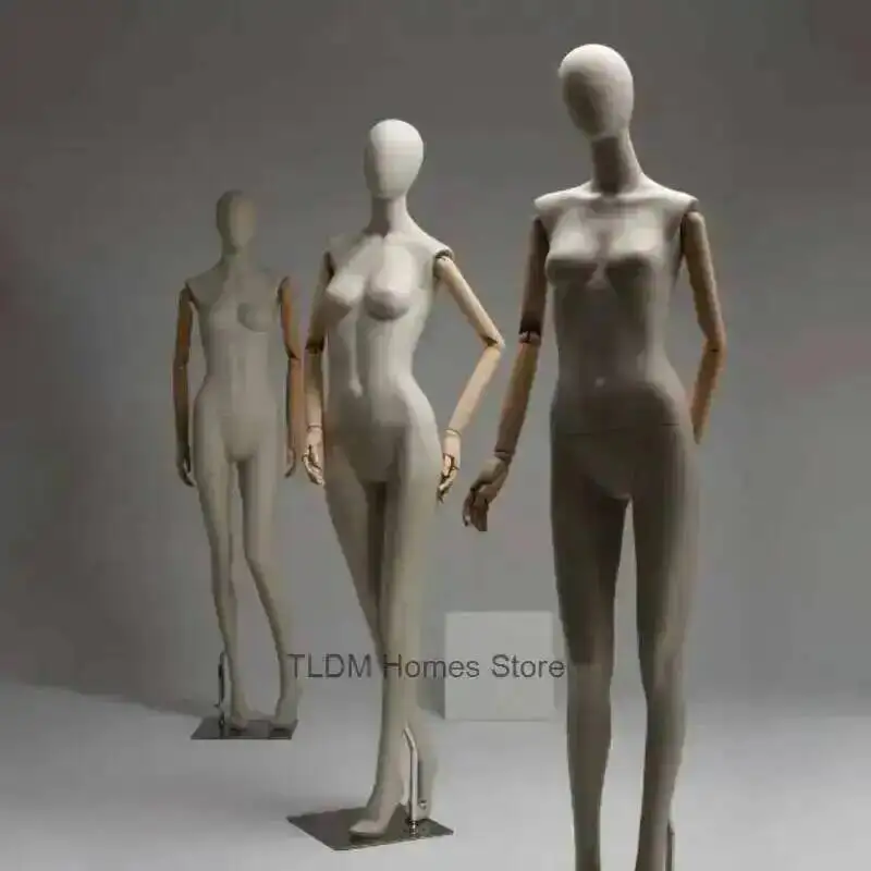 Fabric Clothing Store Female Cover Mannequin Body Model High-end Window Display Stands with Clavicle Full Body Mannequins