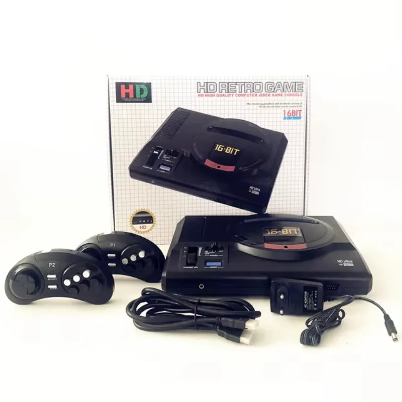 hot 16 Bit HD Video Game Console for SEGA MEGA DRIVE, Play NTSC /PAL Game Cartridge, with 2.4G Wireless Controlle Cartridge