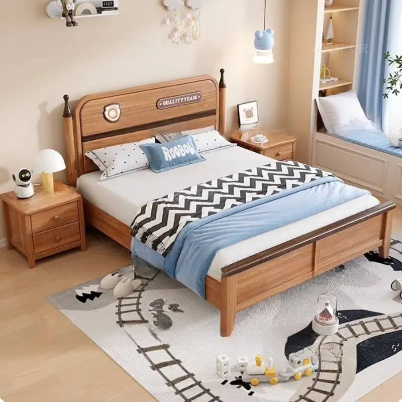 

Designs Brown Luxury Bed House Modern Nordic Double Wooden Frames Bed Bedroom Room Headboards Camas Dormitorio Furniture Home