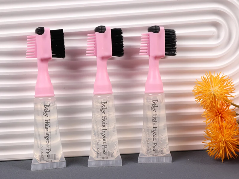 "1Pcs Hair Styling Edge Control Gel With Brush For Baby Hair With Gel Replacement Portable Hair Cream For Natural Hair Africa "