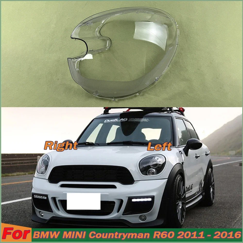 

For BMW MINI Countryman R60 2011-2016 Xenon Headlamp Transparent Mask Cover Headlight Shell Plexiglass Replace Original Lens