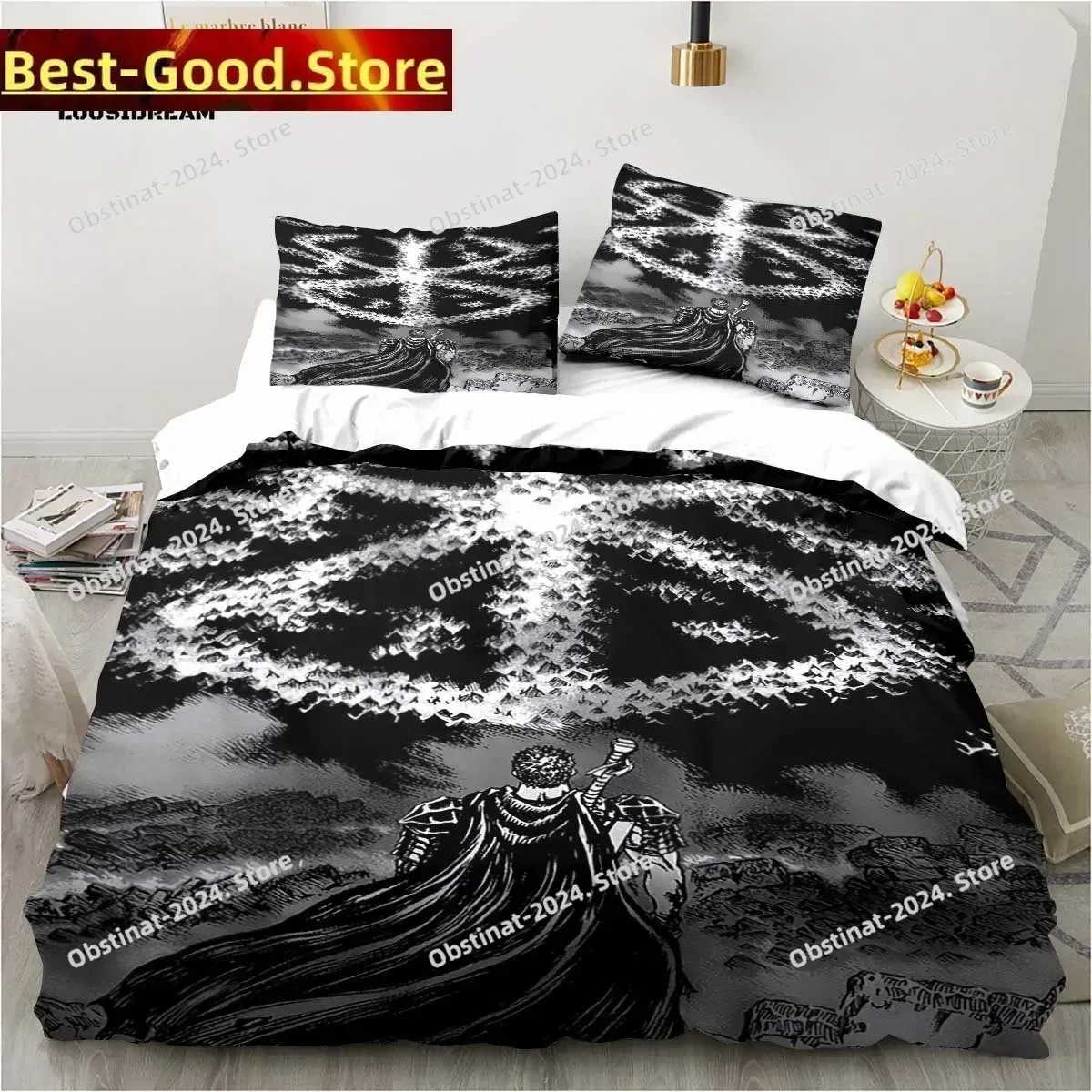 Calssic Comics Berserk Anime Bedding Set Printed Bed Set With Pillowcase Duvet Cover Soft Single Double Queen Super King Size