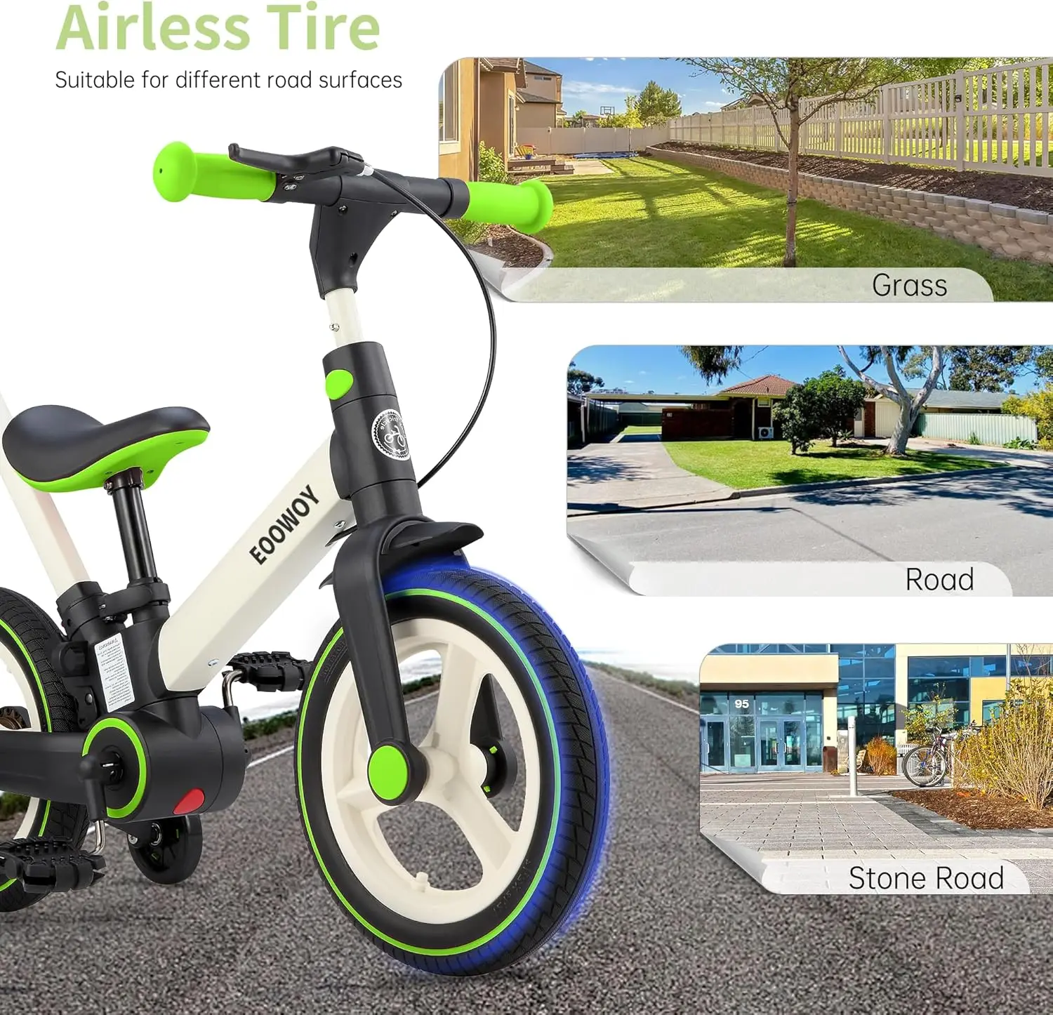 دراجة دفع قابلة للطي بمقبض للأطفال ، عجلات تدريب ودواسات 6 في 1 ، دراجة توازن ، 18-60 شهرًا