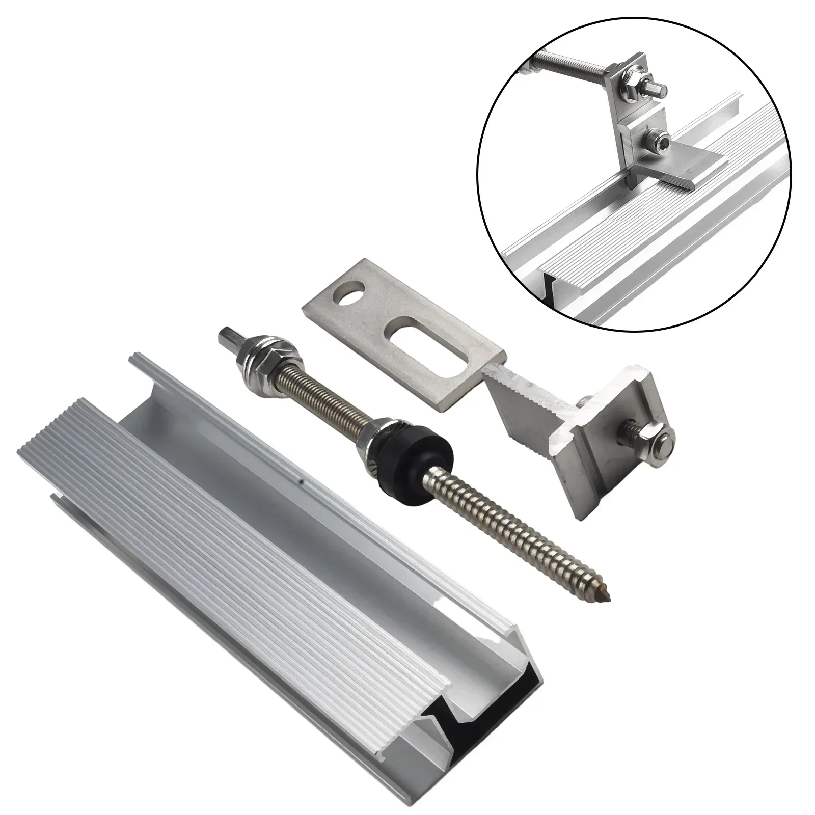 

M10 Bolts 200mm Adapter Plate Guide Rail Bracket Set Stainless Steel PV Photovoltaic Solar Panel Systems Accessories
