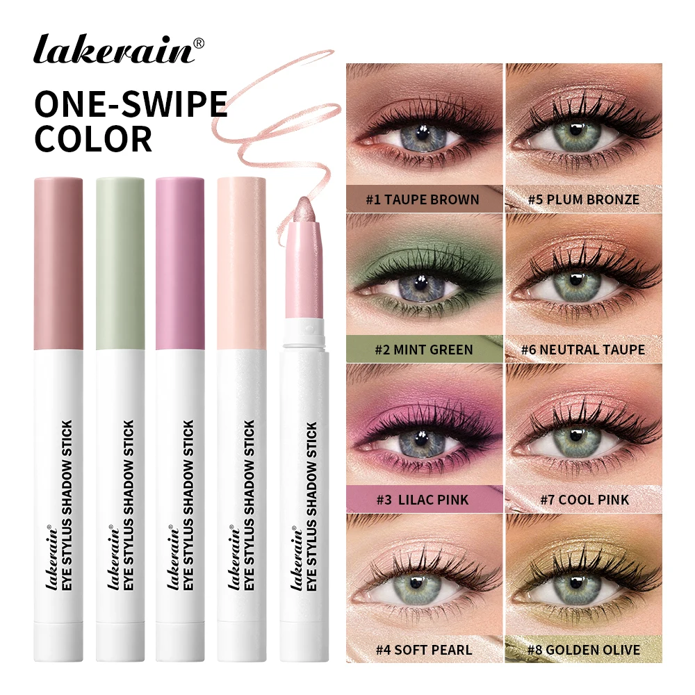 Lakerain Cream Eyeshadow Stick Long Lasting Matte & Shimmer Eye Makeup Smooth Application Waterproof Sweat-proof Smudge-proof &