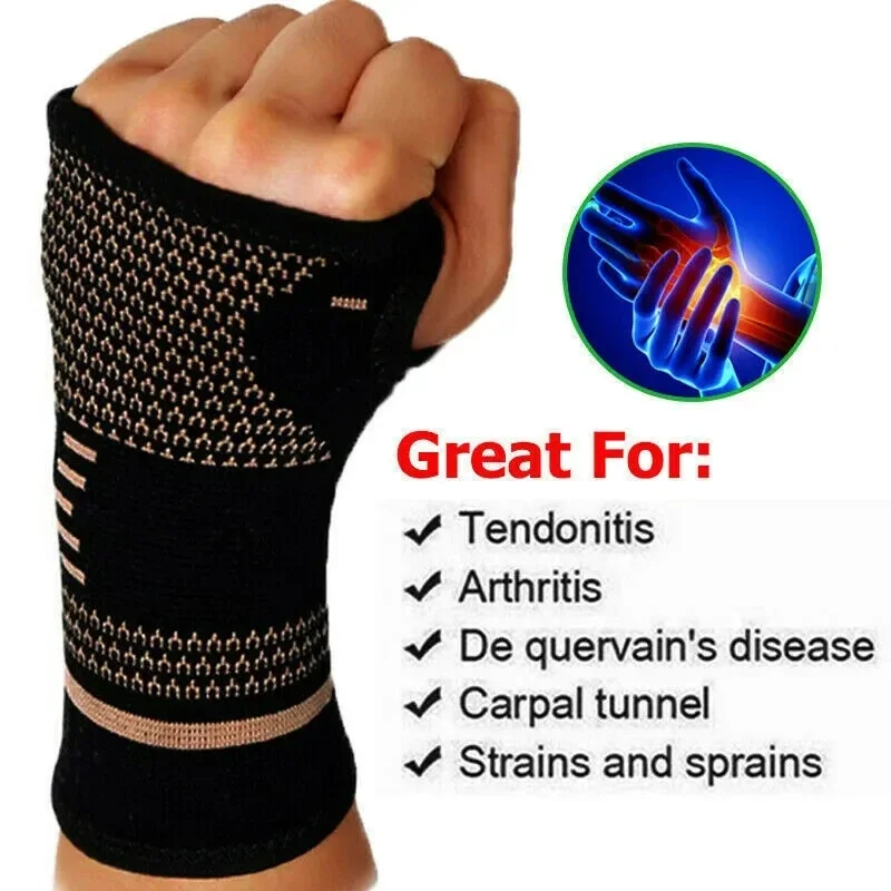 1PCS Compression Wrist Brace with Pressure Belt Sport Protection Wristband Knitting Pressurized Wrist Palm Brace Bandage Support