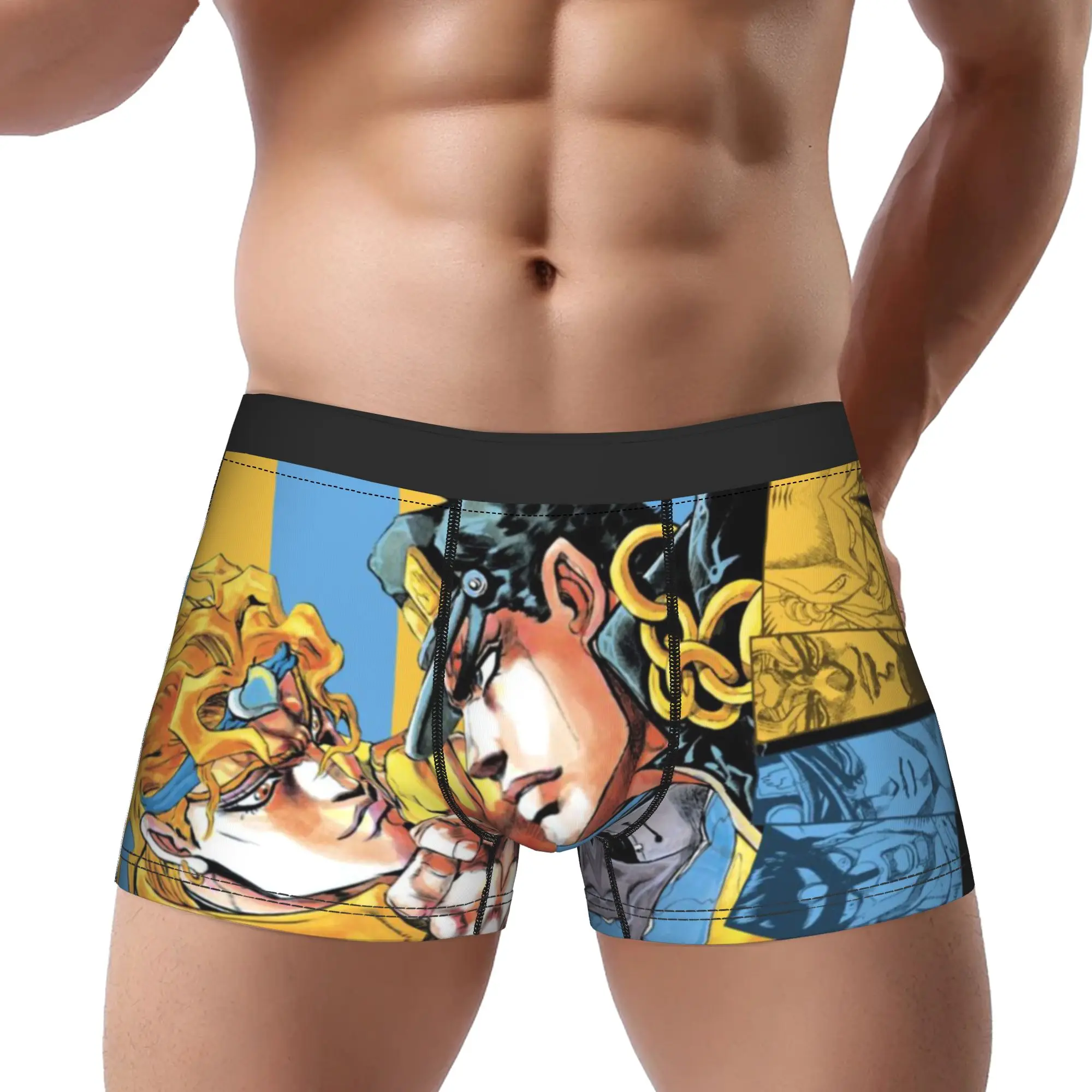Surreal Bizarre Art JoJo's Bizarre Adventure Underpants Breathbale Panties Male Underwear Print Shorts Boxer Briefs