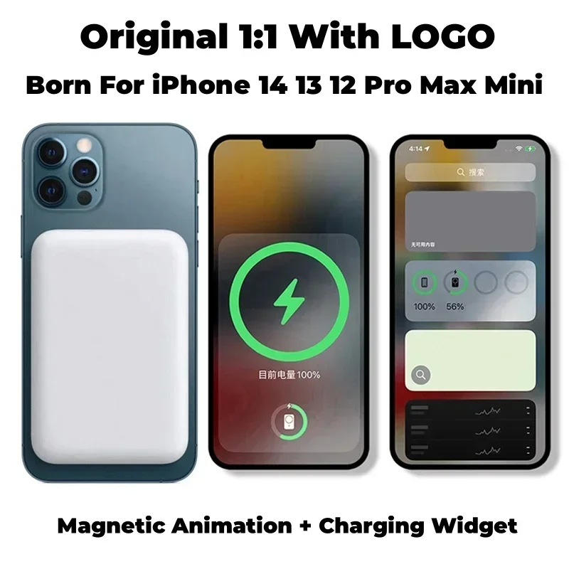 30000mAh Portable Wireless Charger Macsafe Auxiliary Spare External Magnetic Battery Pack Power Bank For iPhone15 Samsung HuaWei