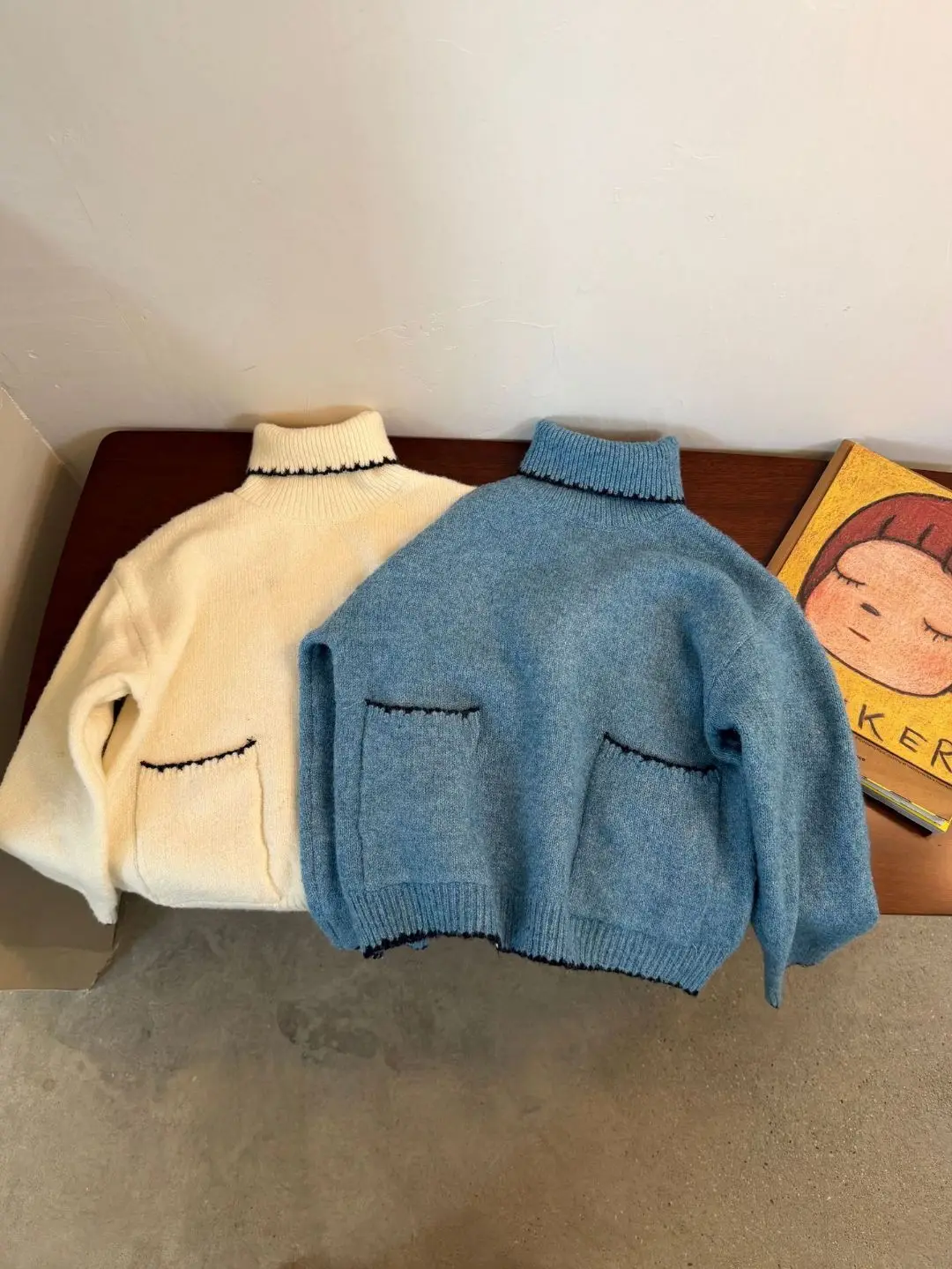 

Girl Bottom KnitwearWinter Children Girls Sweater Korean Kid Baby Girl Knit Pullovers Turtleneck Toddler Infant Girl Undershirt