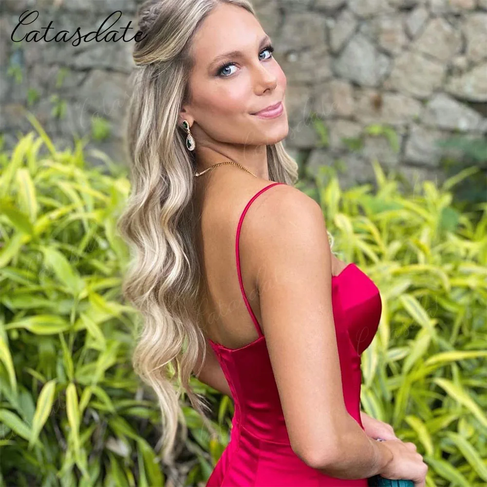 Catasdate vestido de noche rojo Formal, vestidos de fiesta de sirena para mujer, vestidos elegantes para eventos especiales