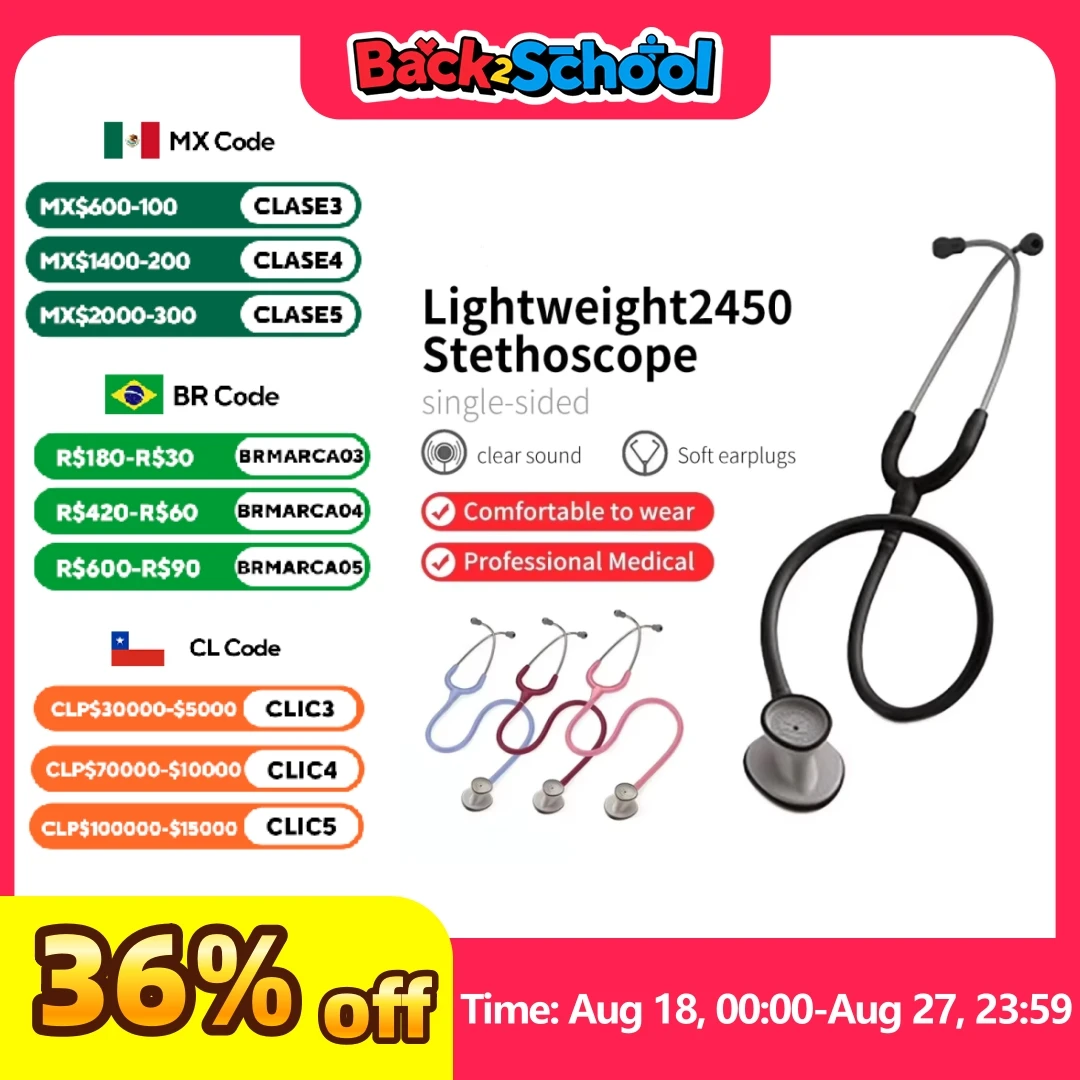 

3M Littmann Stethoscope Lightweight II Pediatric Stethoscope Suspension Diaphragm Technology Stethoscope Students Health Care