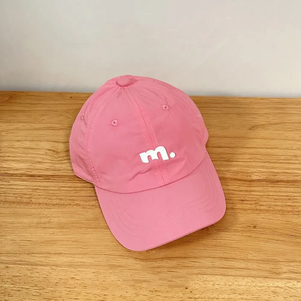 

Letter M Children Baseball Hat Candy Color Embroiderey Quick Drying Sun Hat Sunscreen Breathable Teenagers Peaked Cap Outdoor