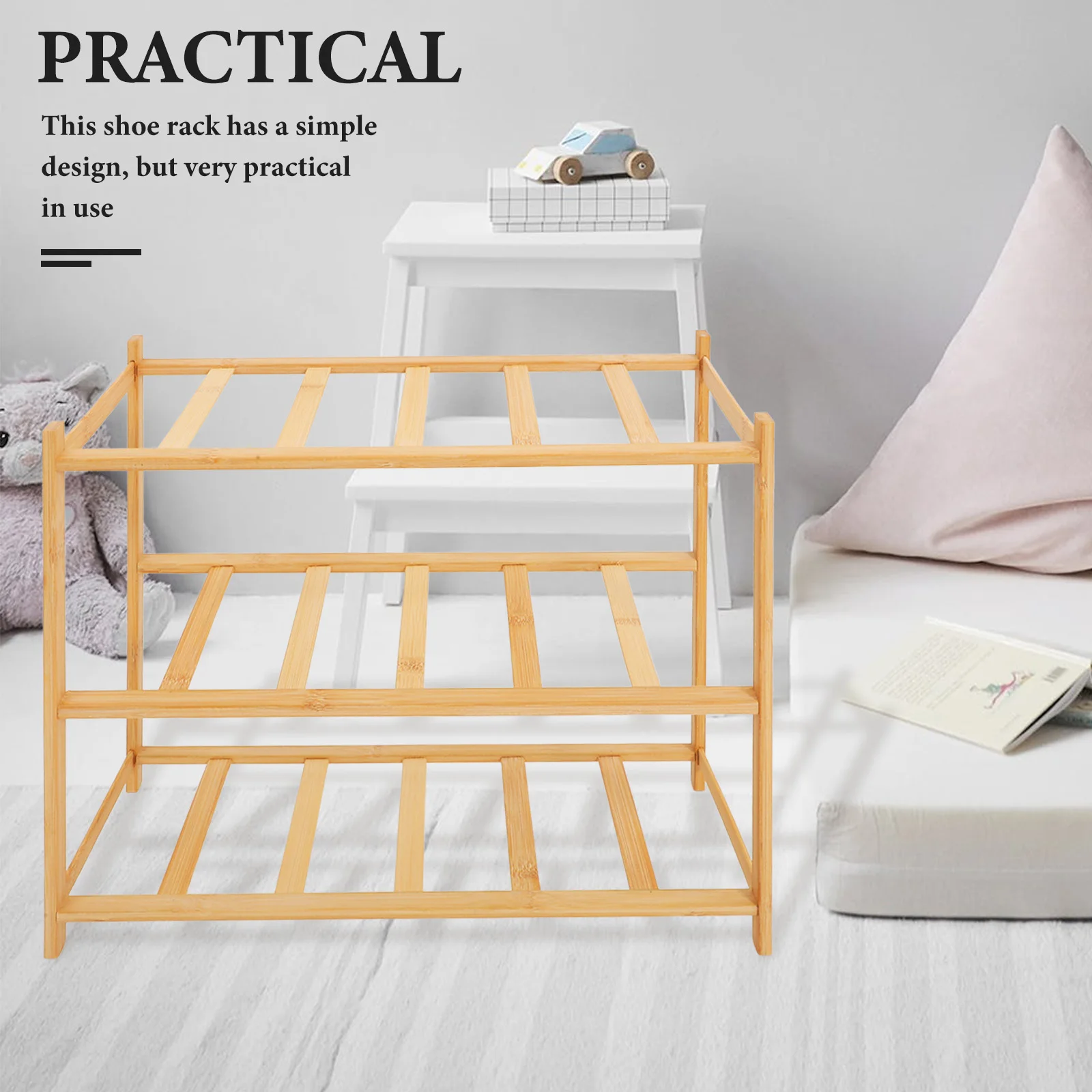 

Multi-layer Bamboo Shoe Rack Shelves Household Storage Compact Lightweight Small Space Organizer Entryway Closet Shoes