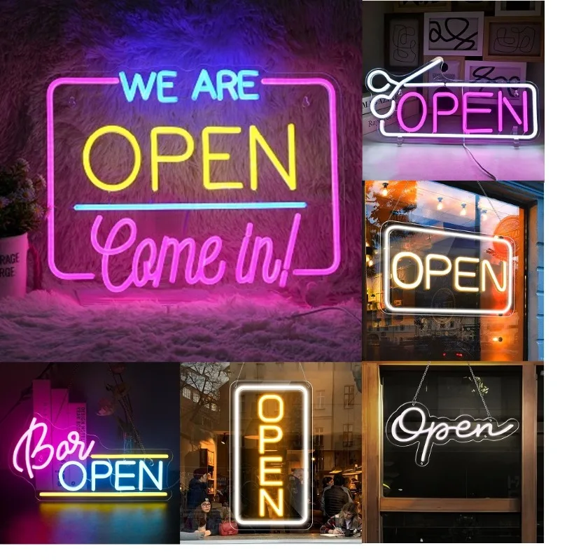

Open Business Neon Sign LED Neon Light Sign for Storefront Window Glass Door Shop Store Florists Bar Salon Cafes Restaurant Pubs