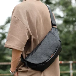 SENOFAN New Cow Chest Bag Casual Cover Black Soft Messenger Crossbody Bags Men Real Cowhide Male Shoulder Sling Waist Bags Hot