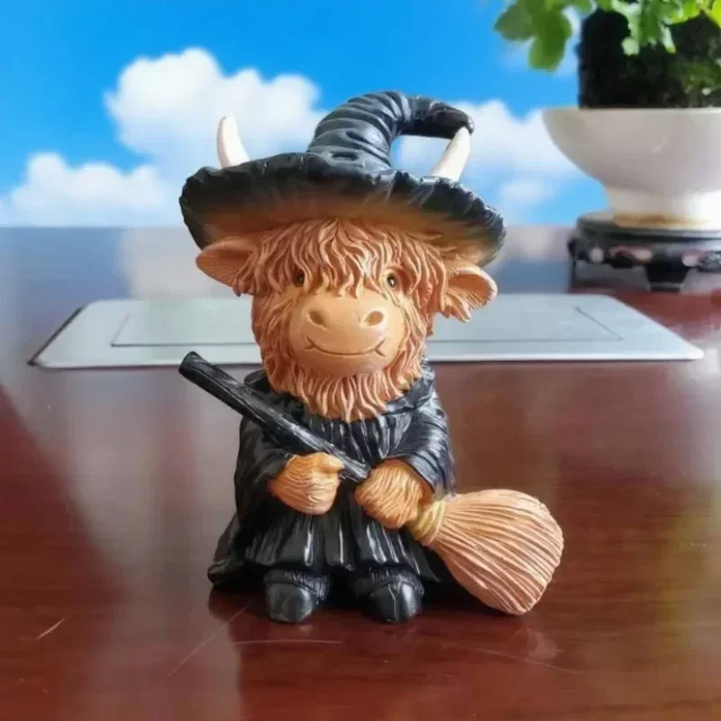 2026 Top Quality Christmas Highland Cow Silicone Mold, Cute Animal Sculpture Tabletop Ornament for Farmhouse Funny Decor