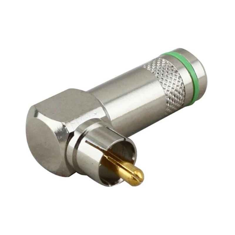 1PC P737 Złącze kątowe RCA typu L Kolanko 90 stopni Bez lutowania Wtyczka Lotus AV Linia różnicy kolorów Audio
