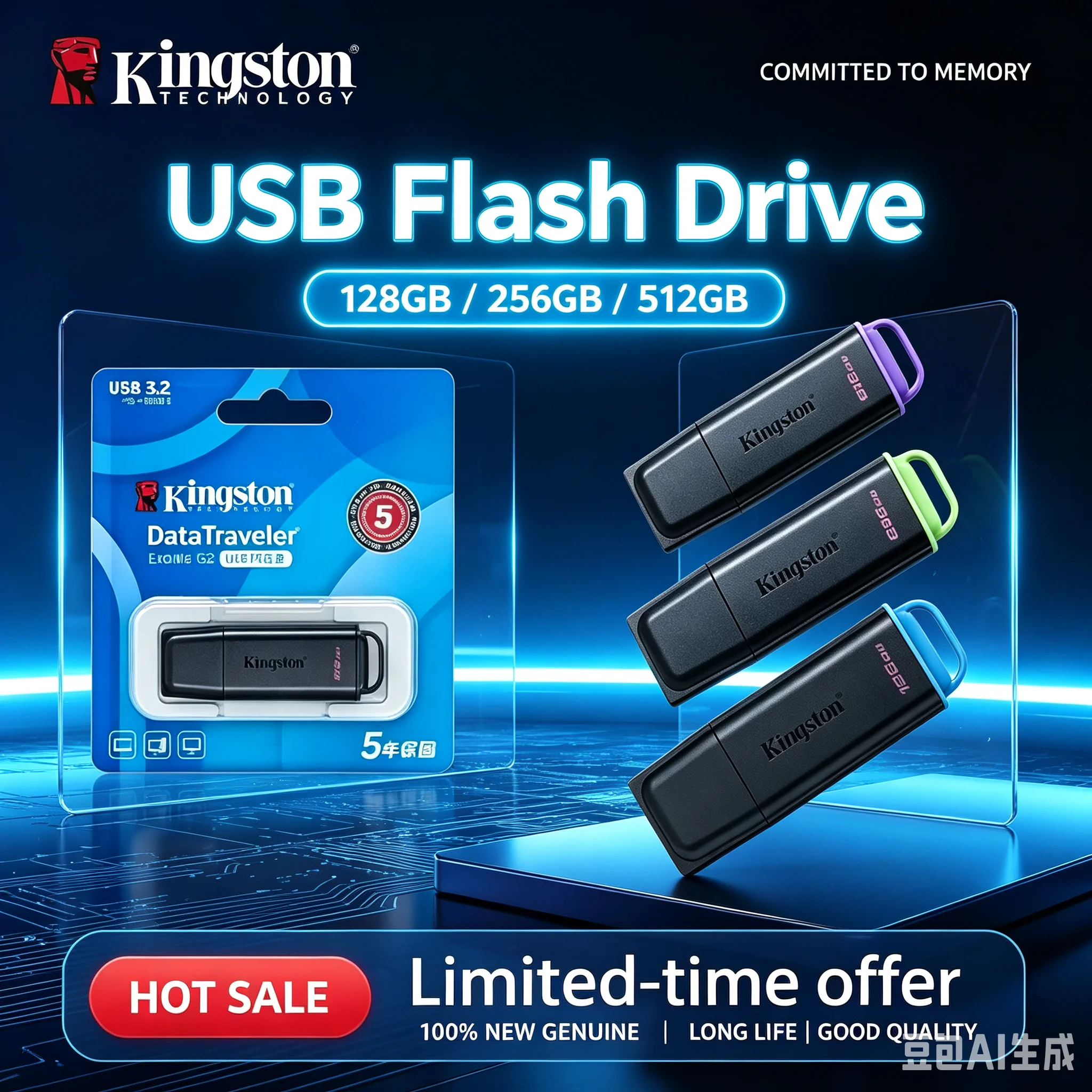 Kingston 128GB 256GB 512GB Data Traveler Exodia USB Flash Drive USB 3.2 Pen Drive DTXG2 U Disk Memory Stick for Computer