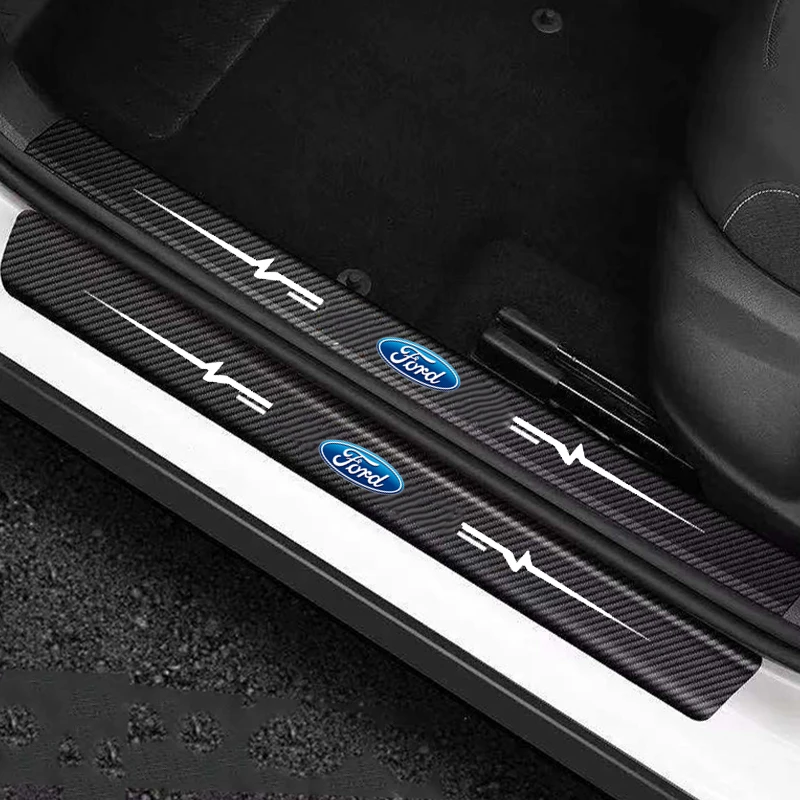 Car Door Sill Protector Strips Rear Trunk Sticker for Ford Mustang Fiesta F150 Edge Explorer Ranger Focus Mondeo Ecosport Escort