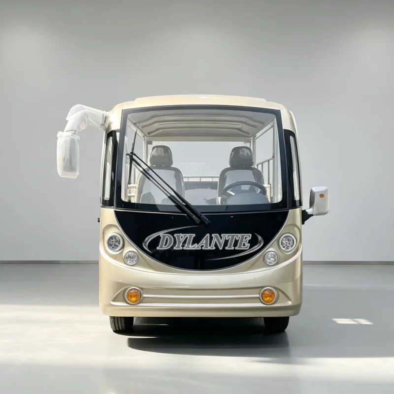 8/11/14/17 Seater Open Top Tourist Shuttle With Safety Seatbelts For Villa Holiday Village Hotel Electric Sightseeing Bus