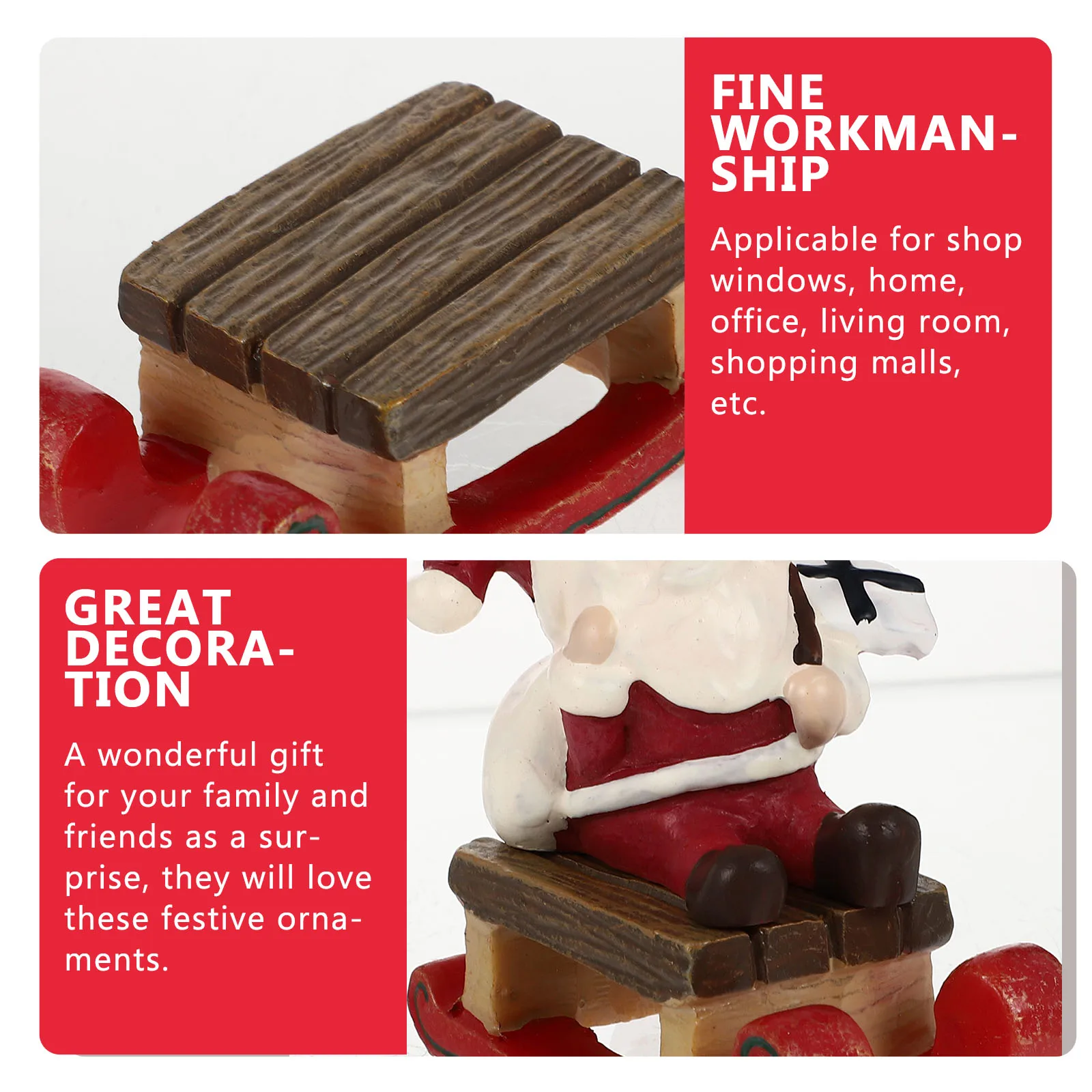 

4 Pcs Christmas Resin naments Holiday Gift Home Office Party Claus Statue Fish Tank Micro L Desk Decoration Xmas Adornment