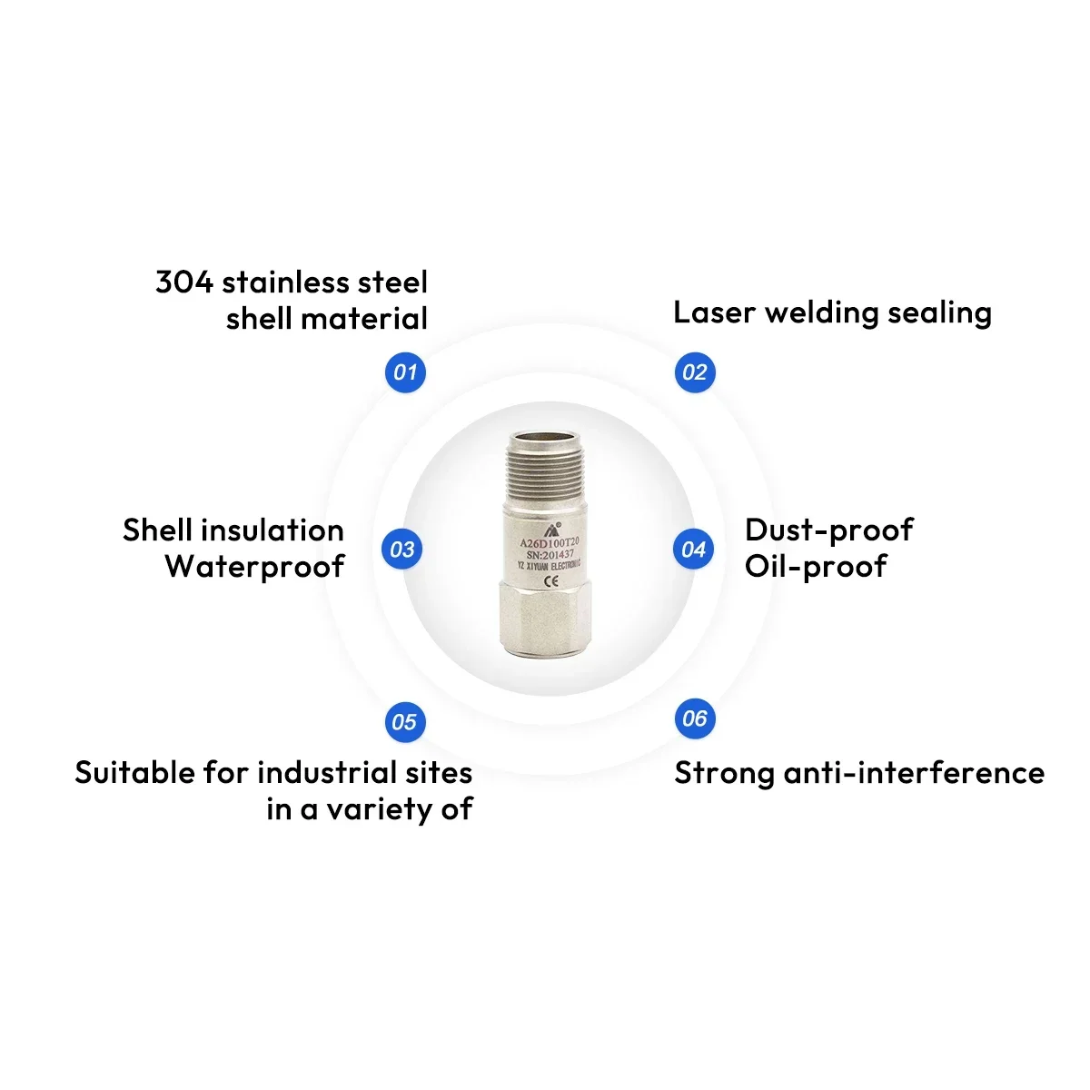 2026 Professional Strong  Industrial Monitoring Turbine Velocity Accelerometer Sensor