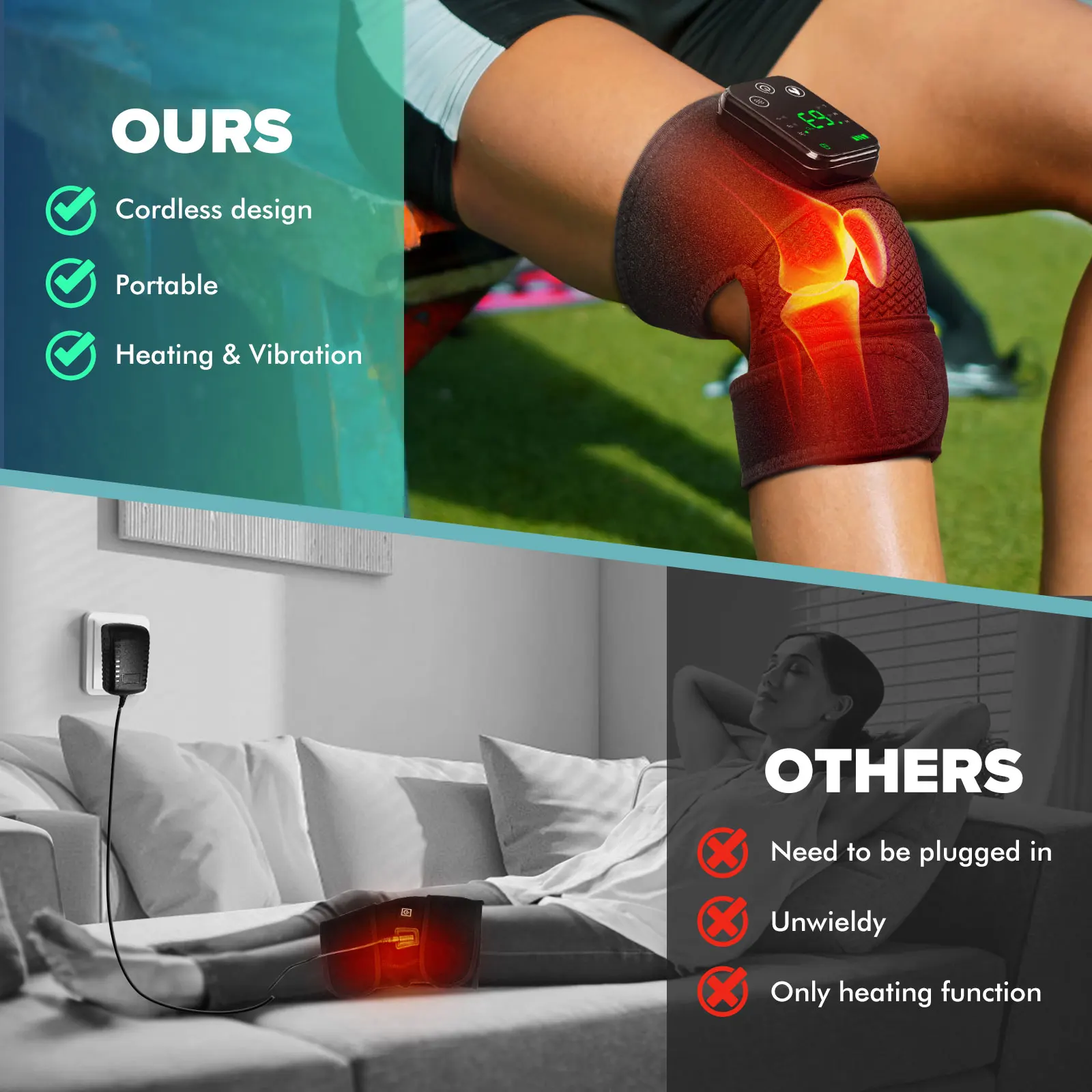 Knee Heating Massager Joint Physiotherapy Hot Compress Vibration Massage Elbow Shoulder Support Thermal Knee Pad Relieve Arthrit #5