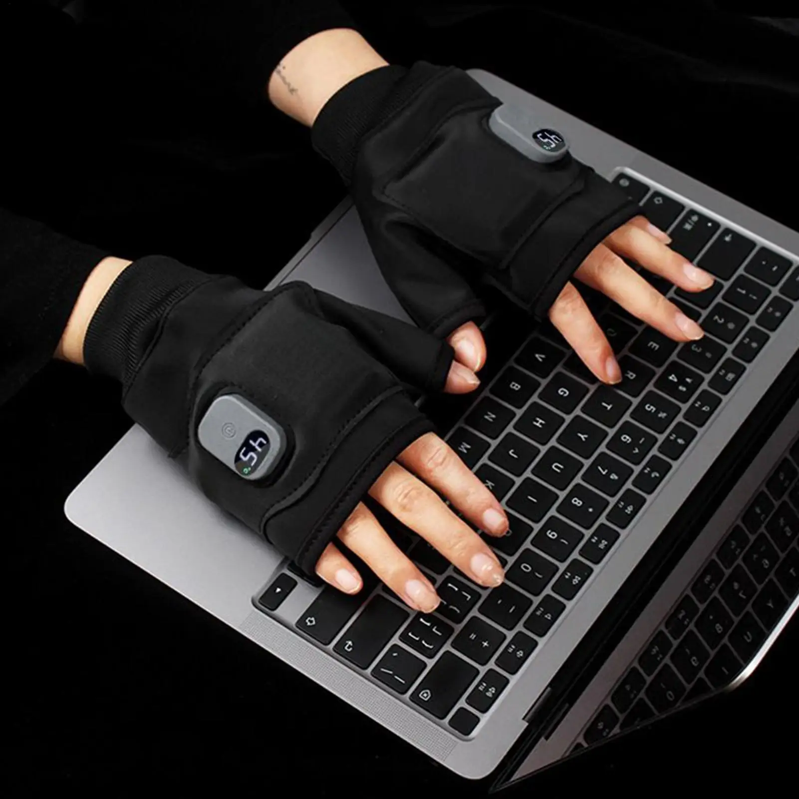 

3-Mode Heated Half Finger Gloves, Touchscreen Electric Hand Warmers for Outdoor Cycling Skiing Work & Travel