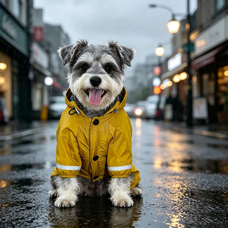 Waterproof Dog Raincoat Hooded Reflective Pet Jacket Rain Coat Outdoor Winter Puppy Clothes Small Medium Dogs Jumpsuit Coat