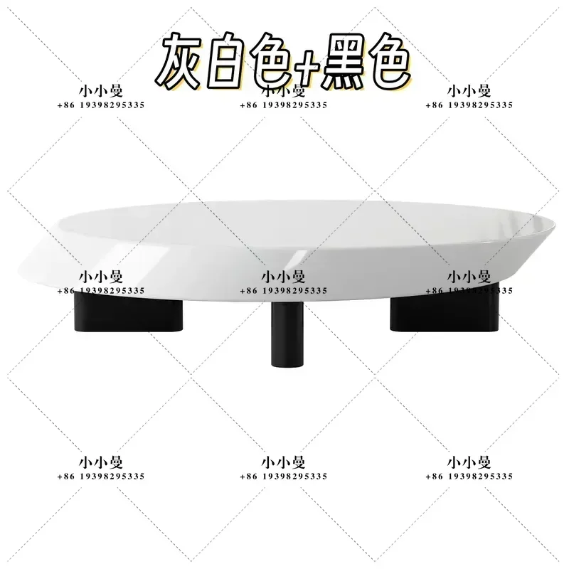 Italian Paint Finish Oval Coffee Table Modern Simple Creative Art Design for Living Room Small Apartment Tea Table
