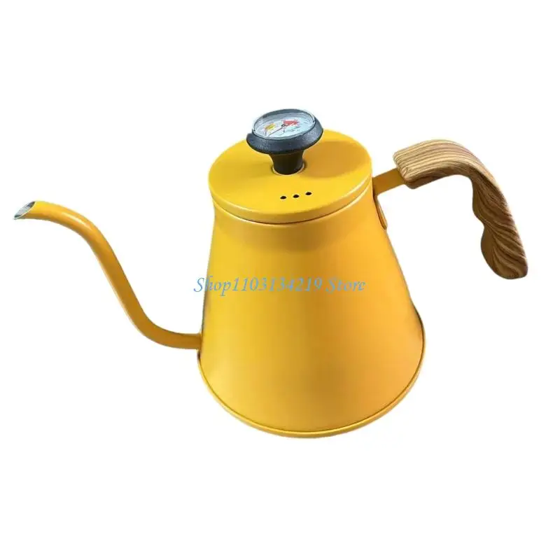 N5KC Efficient 1.2L Coffee Kettles with Thermometers and Hot Resistant Handle Produced for Great Drip Brewing Experience