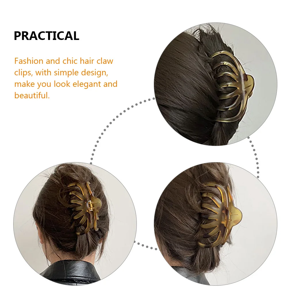 

2Pcs Large Hair Claw Clips Strong Hold Retro Barrette for Thick Hair French Design Puff Clamp Grip Shower Hairpin