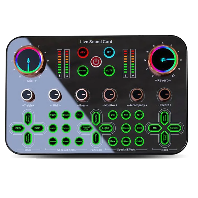 K600 Sound Card Professional Live Broadcast Equipment Audio Sound Card Mixer Mobile Phone Computer Universal