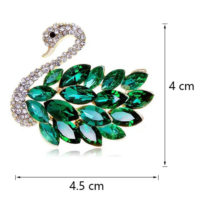 1 PCS swan rhinestone boutonnier brooch women's high-end temperament chest flower pin trend accessories luxury clothes accessory