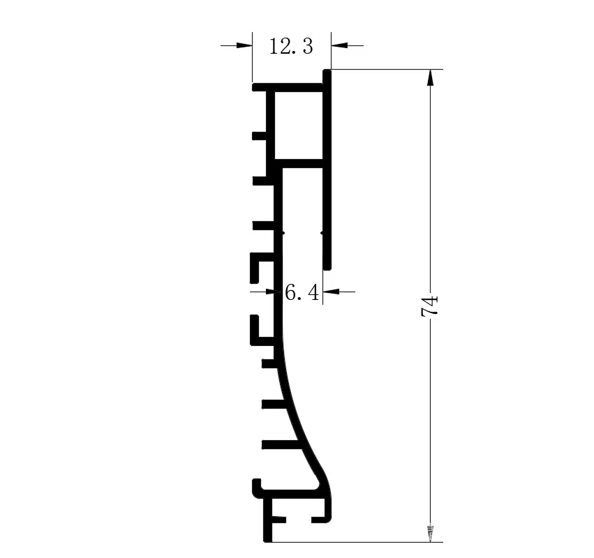 1M/PCS 6063 custom plaster board gypsum skirting line recessed u-shape led aluminium profile for architectural linear led strip