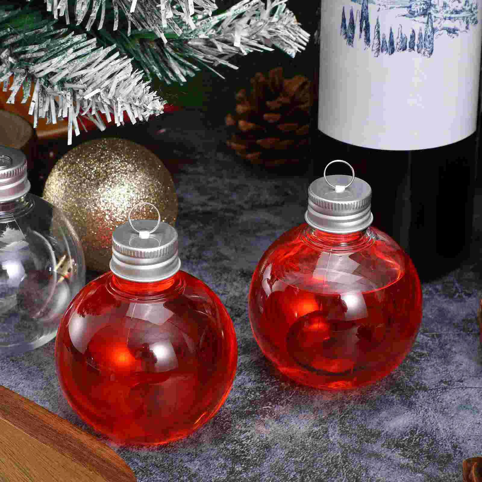 10 Pcs Bottles Christmas Spherical Anti-leak Water Candy Jar Convenient Juice Silver Portable