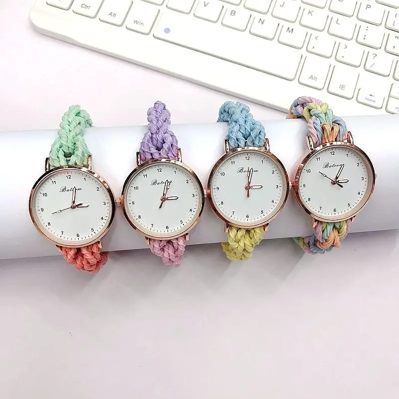 DIY Colorful Woven Bracelet Watch Kit Digital Band for Students Adjustable Cute Wristwatch Craft Creative Gift