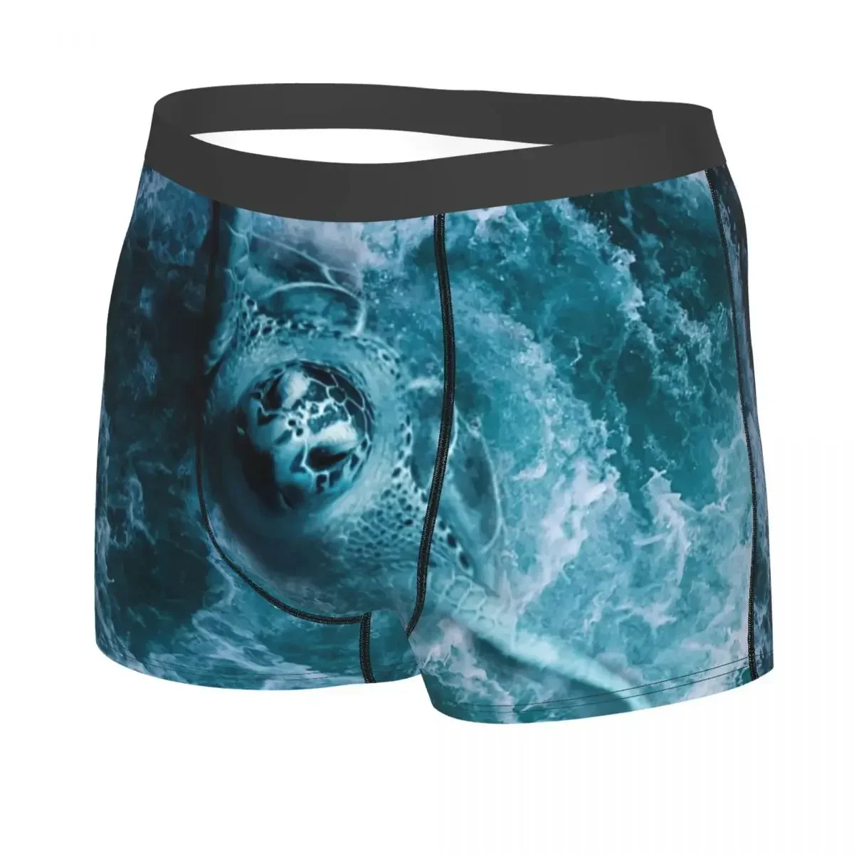 Custom Sea Turtle Watercolor Art Underwear Men Breathable Ocean Lover Boxer Briefs Shorts Panties Soft Sexy Underpants For Male