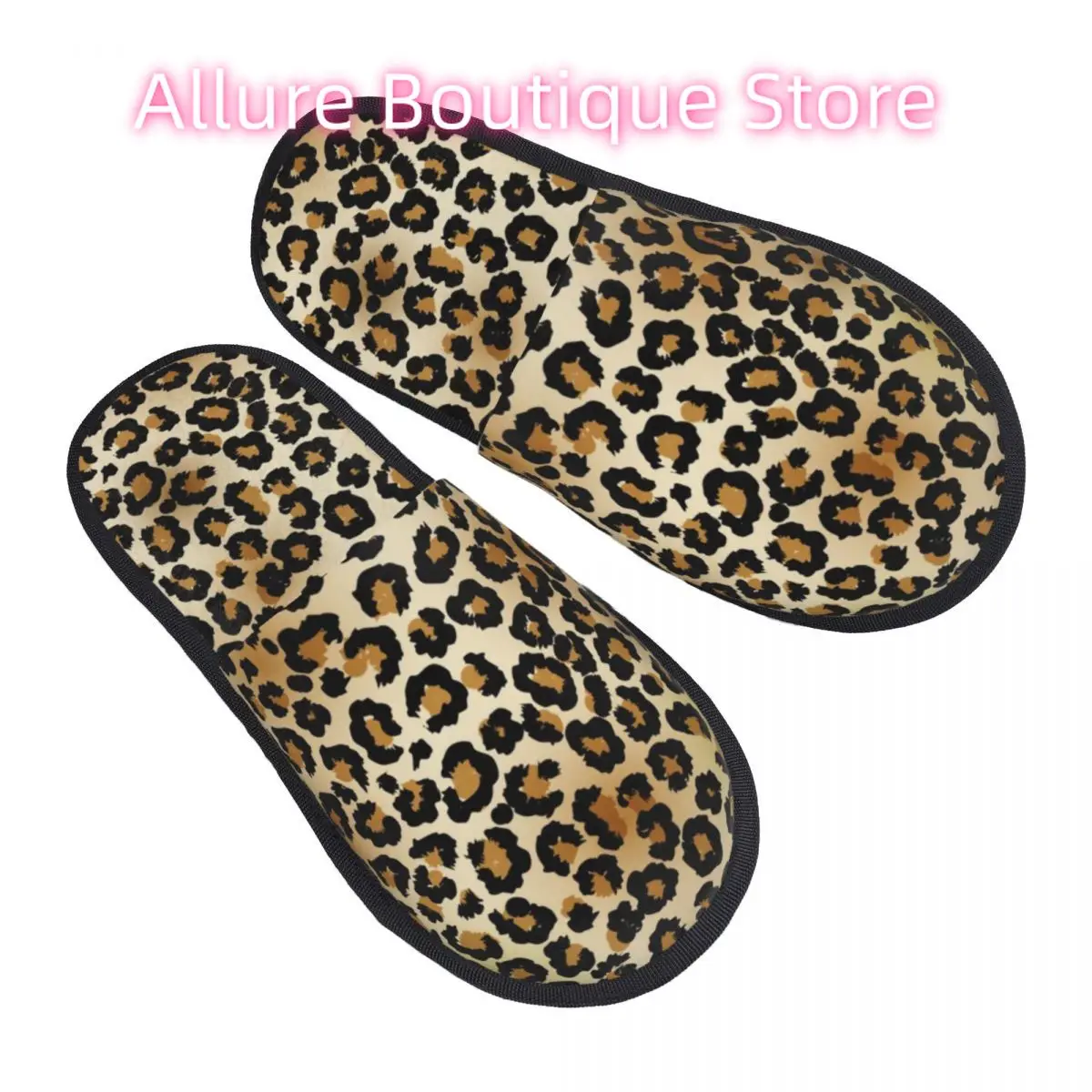 

Custom Brown Leopard Print Soft Memory Foam House Slippers Women Animal Cheetah Skin Cozy Warm Anti-Skid Slipper