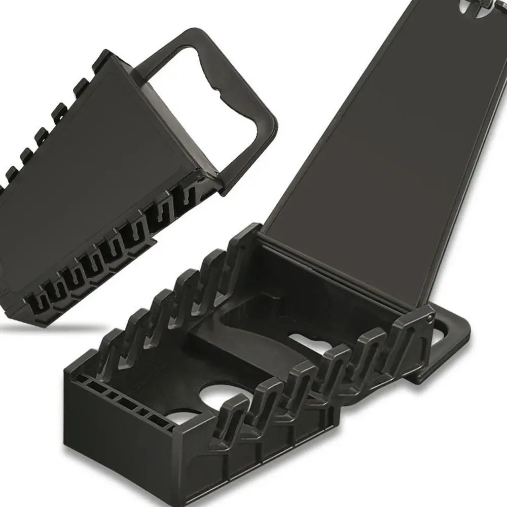 12 Slots Wrench Organizer Rack Individual Wrench Slots with Carry Handle Combination Wrench Holder Secure Clamping Structure