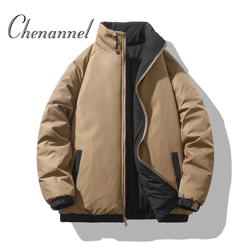 Winter Parkas Men Solid Color Thick Stand Collar Fashion Youthful Vitality Warm Jackets Male Loose Streetwear Outwear Coats Man