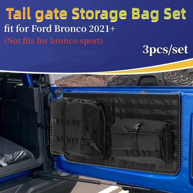 Car Accessories Side Storage Door Bag Front Door Multiple Pockets Car Organizer Fits 3Pcs/set  Fit For Ford Bronco 2021+