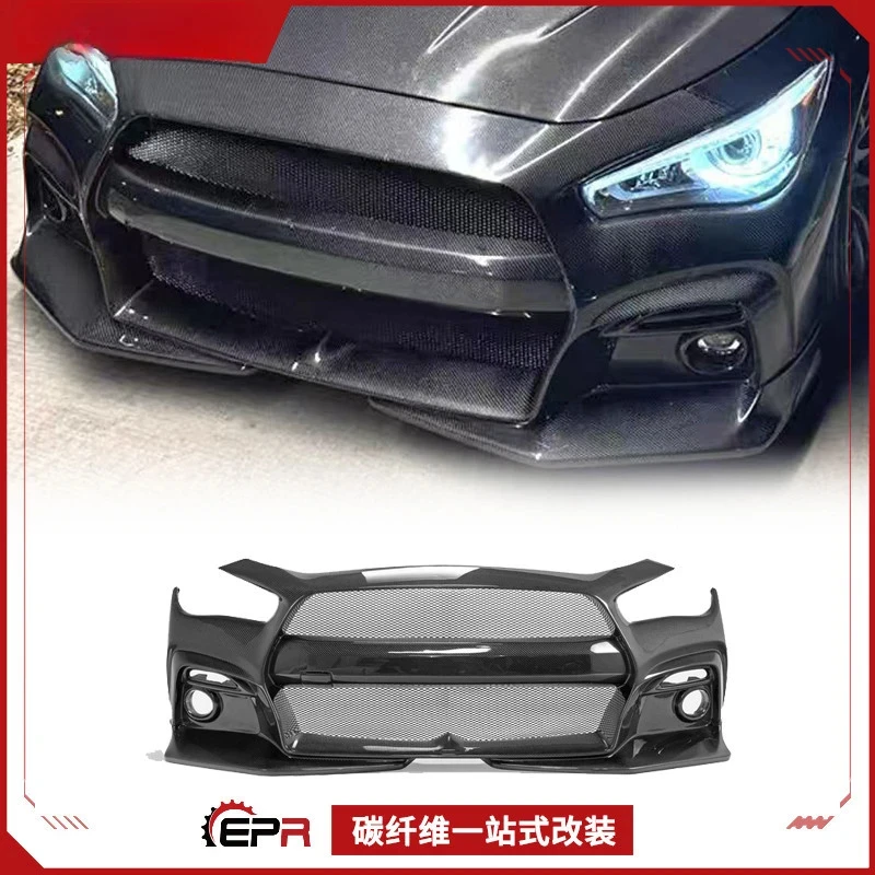 

For Infiniti Q50 EPA1 2026 Carbon Fiber Front Bumper & Skirt – Aggressive Styling Upgrade