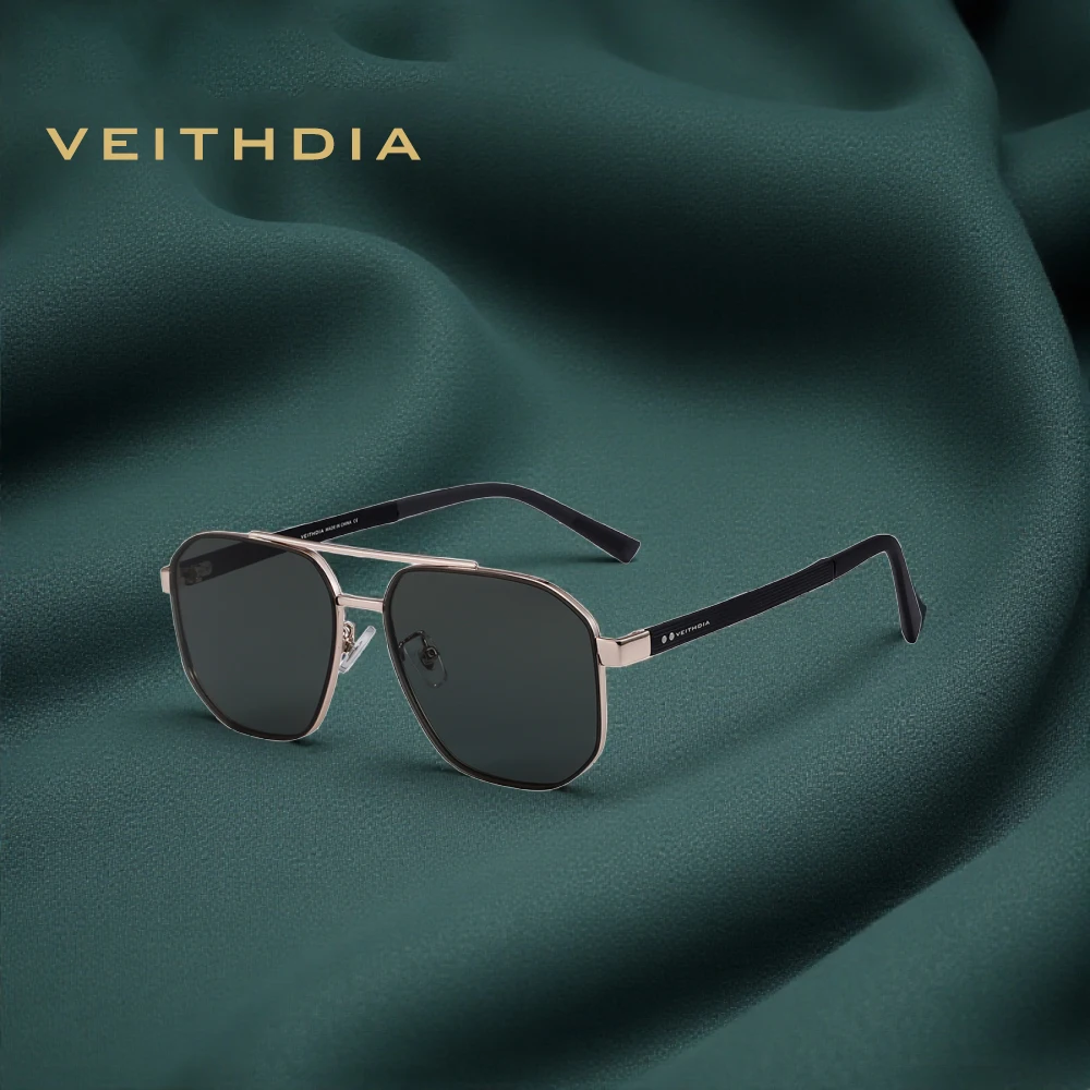 

Солнцезащитные очки VEITHDIA нового стиля с поляризованными линзами UV400, металлическая оправа, очки для вождения на открытом воздухе, квадратные женские очки для мужчин VS8280