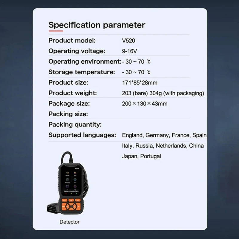 OBD2 Scanner Live Data Professional Mechanic OBDII Diagnostic Code Reader Tool For Check Engine Easy Install